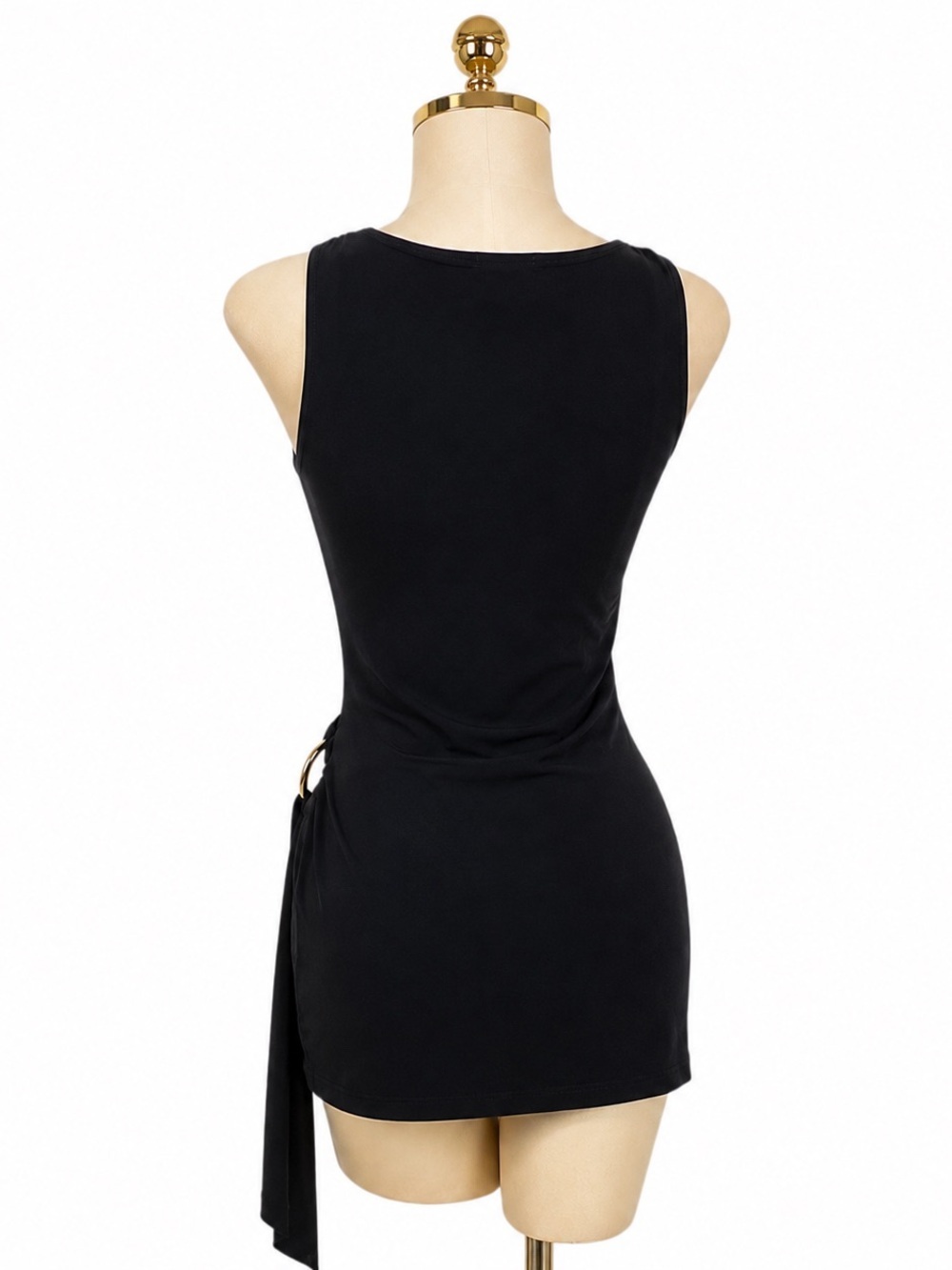 Forever 21 Y2K Black Cowl Neck Side Ring Tunic Top • Model Off Duty Vibe Medium - Picture 5 of 5